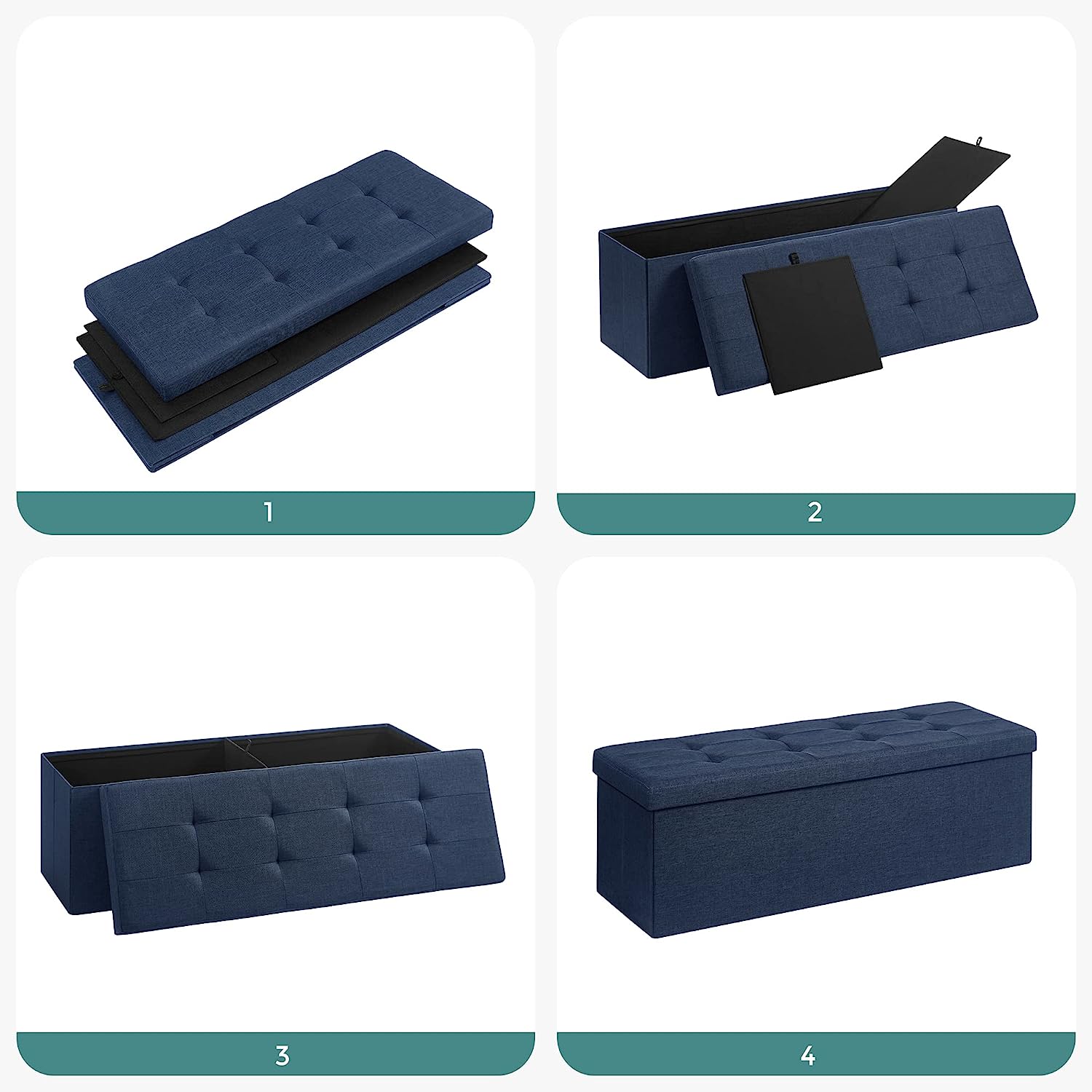 Sitzbank mit Stauraum, 38 x 110 x 38 cm, Sitztruhe