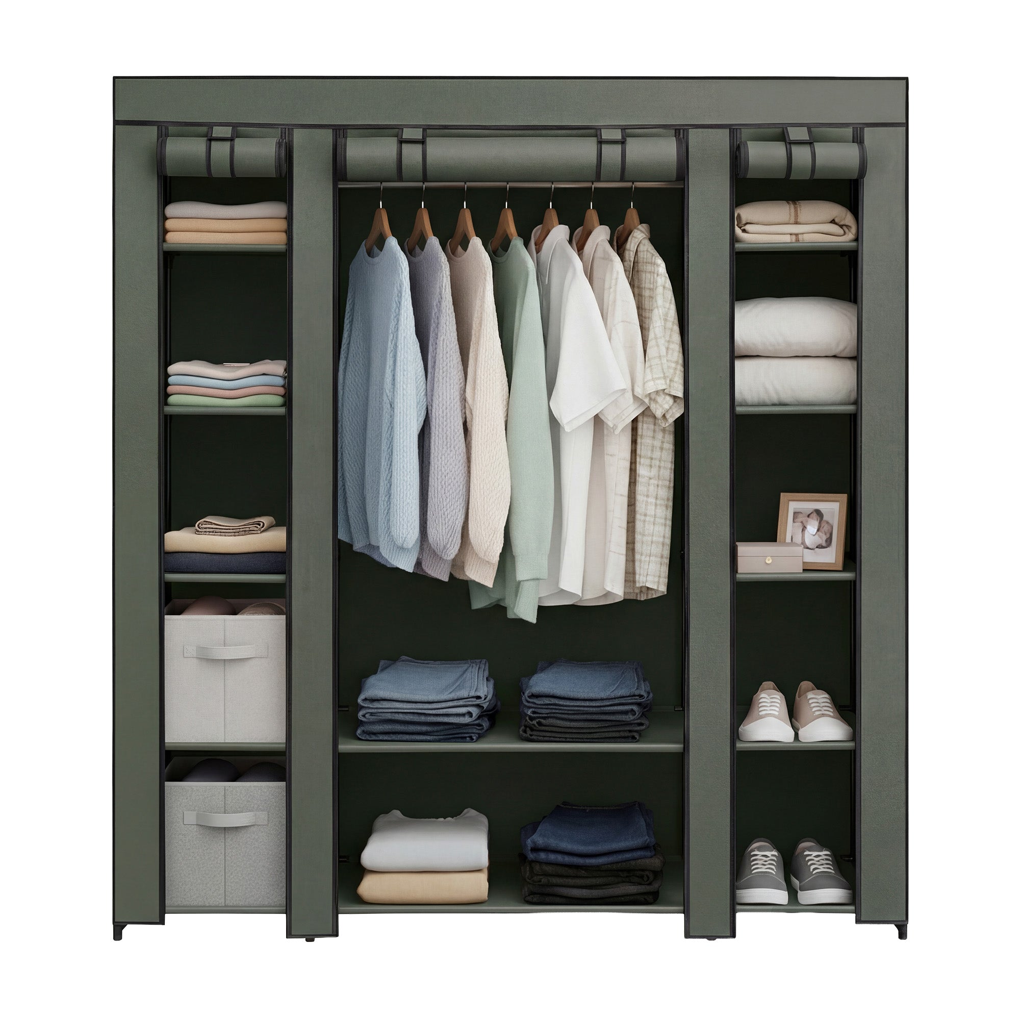 Kleiderschrank, Stoffschrank, mit Überzug aus Vliesstoff