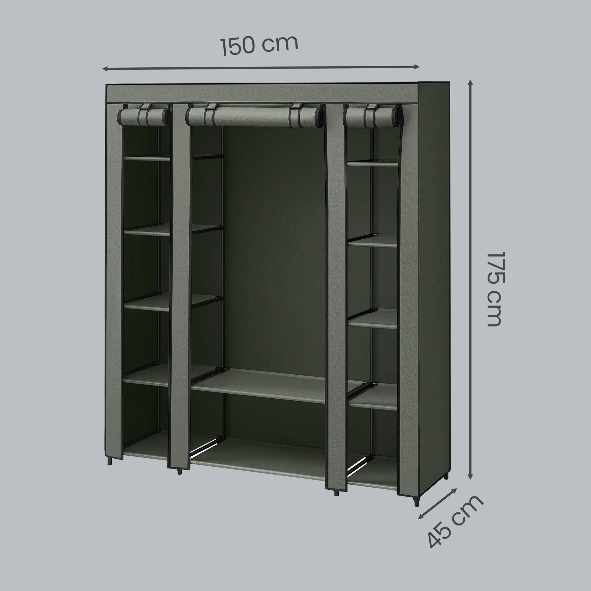 Kleiderschrank, Stoffschrank, mit Überzug aus Vliesstoff