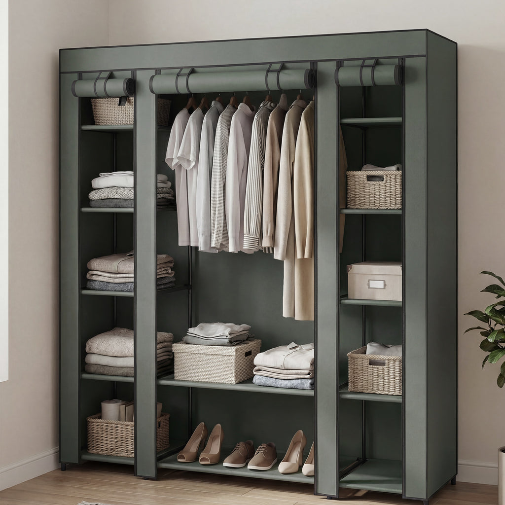 Kleiderschrank, Stoffschrank, mit Überzug aus Vliesstoff