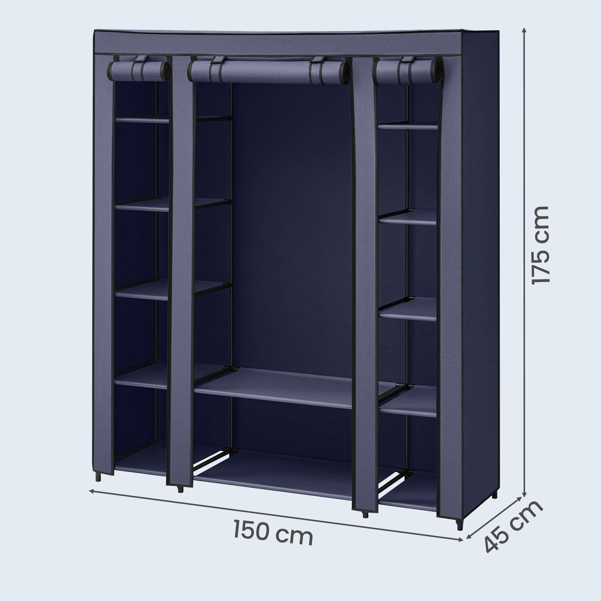 Kleiderschrank, Stoffschrank, mit Überzug aus Vliesstoff