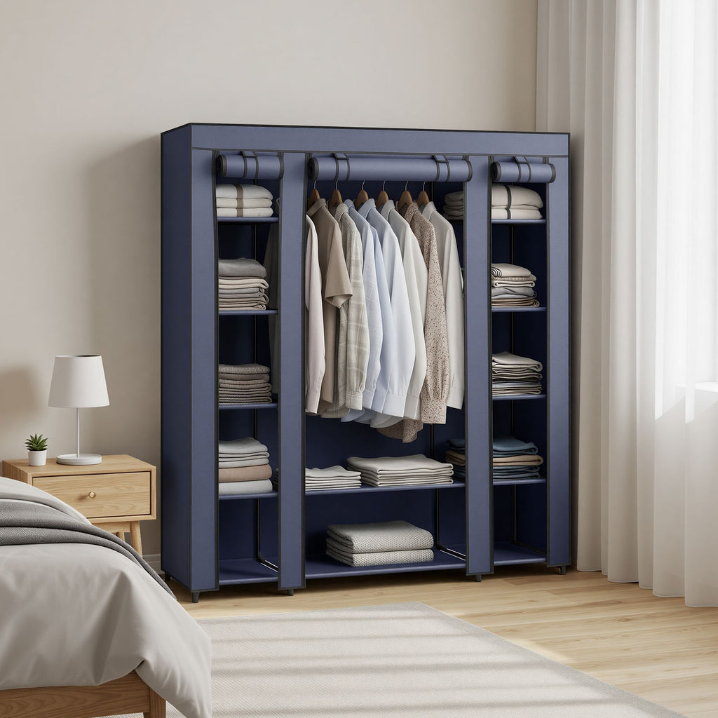 Kleiderschrank, Stoffschrank, mit Überzug aus Vliesstoff