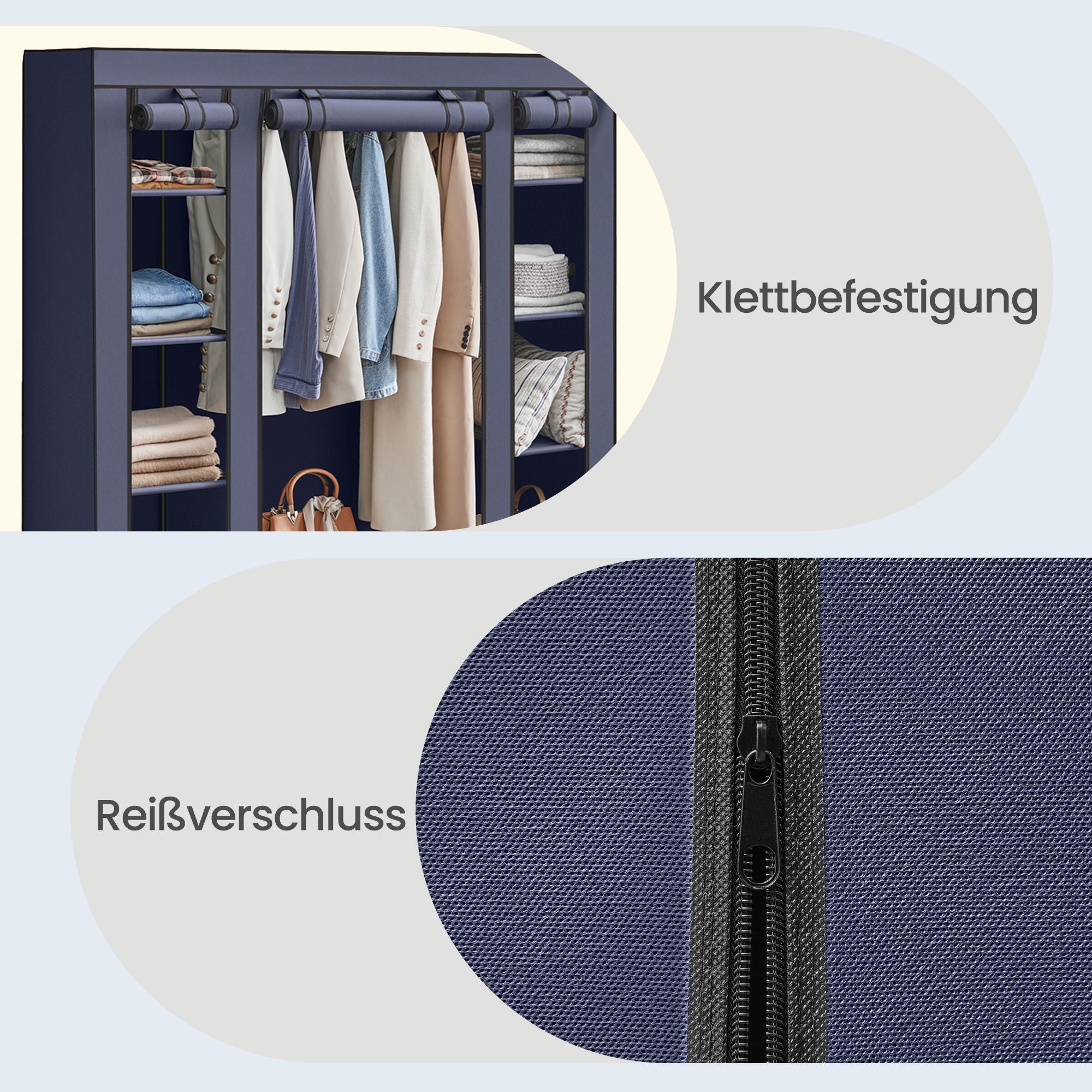 Kleiderschrank, Stoffschrank, mit Überzug aus Vliesstoff