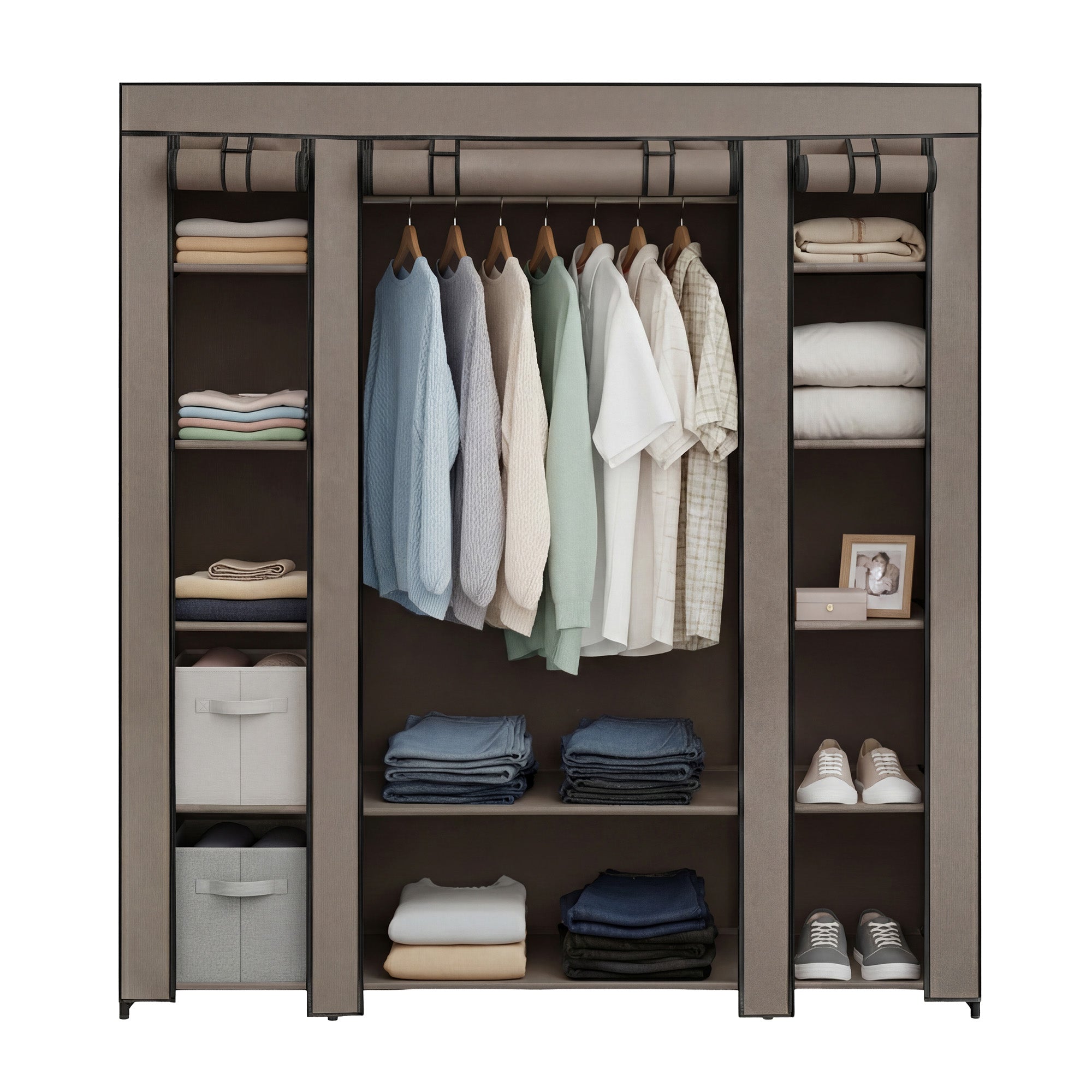 Kleiderschrank, Stoffschrank, mit Überzug aus Vliesstoff