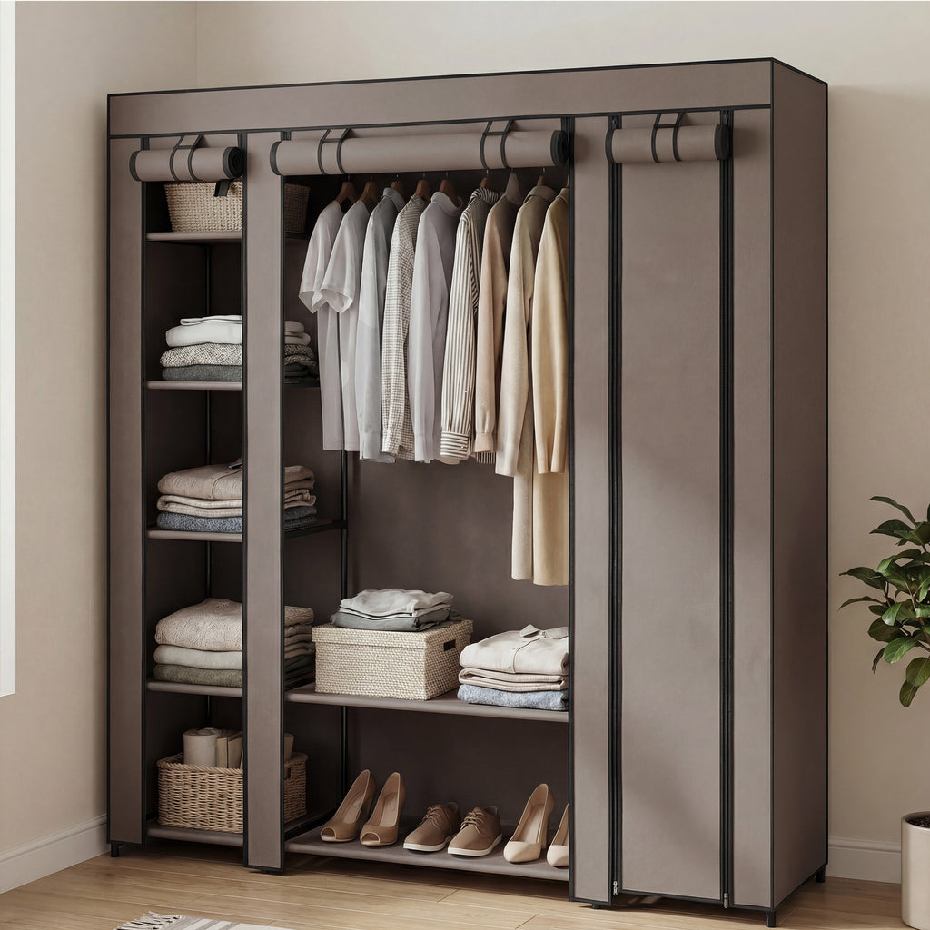 Kleiderschrank, Stoffschrank, mit Überzug aus Vliesstoff
