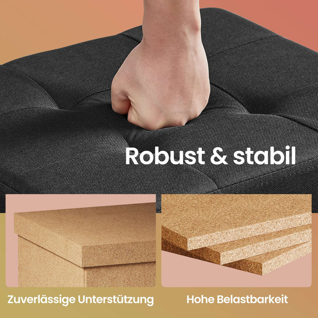 Sitzbank klappbar 32 x 40 x 33,5 cm mit Stauraum schwarz
