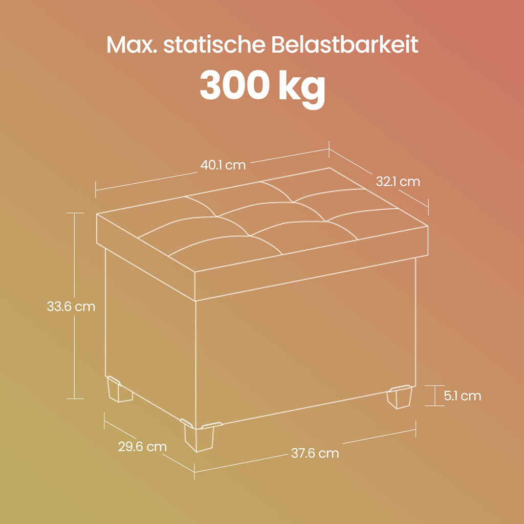 Sitzbank klappbar 32 x 40 x 33,5 cm mit Stauraum schwarz