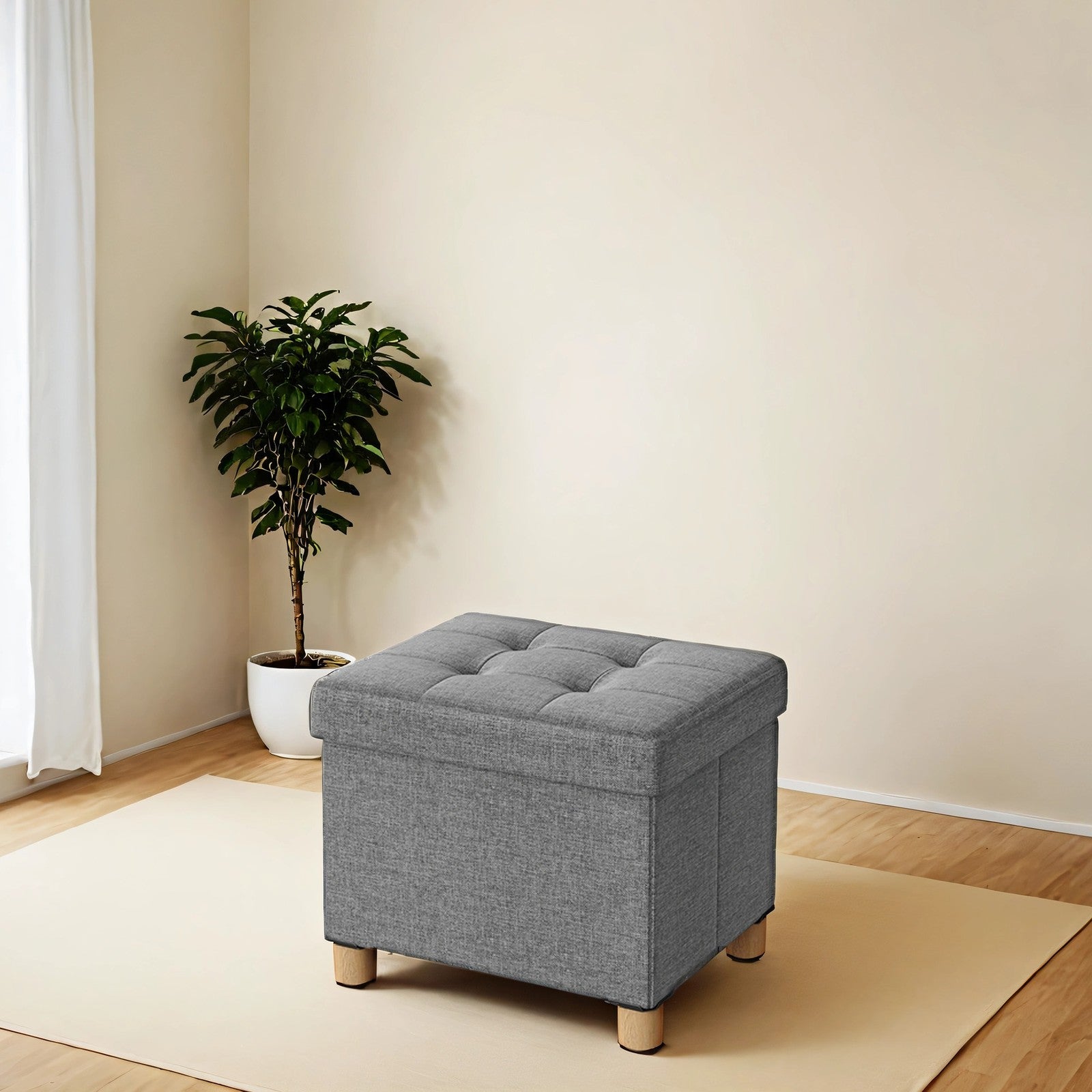 Sitzbank klappbar 32 x 40 x 33,5 cm mit Stauraum dunkelgrau
