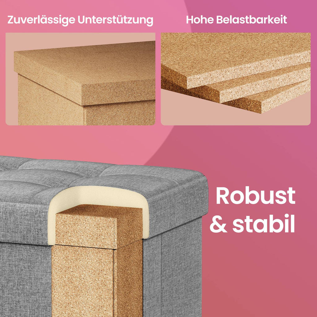 Sitzbank klappbar 32 x 40 x 33,5 cm mit Stauraum dunkelgrau
