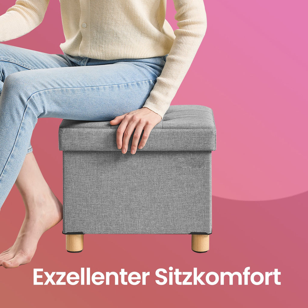 Sitzbank klappbar 32 x 40 x 33,5 cm mit Stauraum dunkelgrau