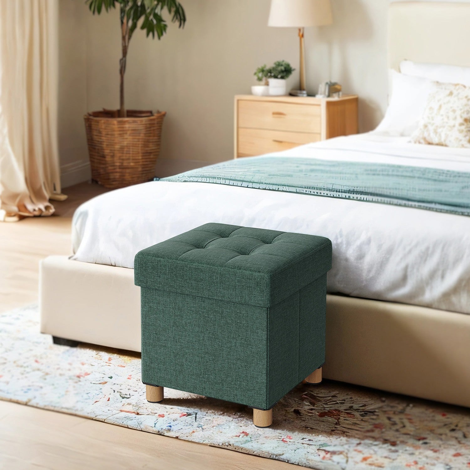 Sitzhocker mit Stauraum, kleine klappbare Sitzbank, 38