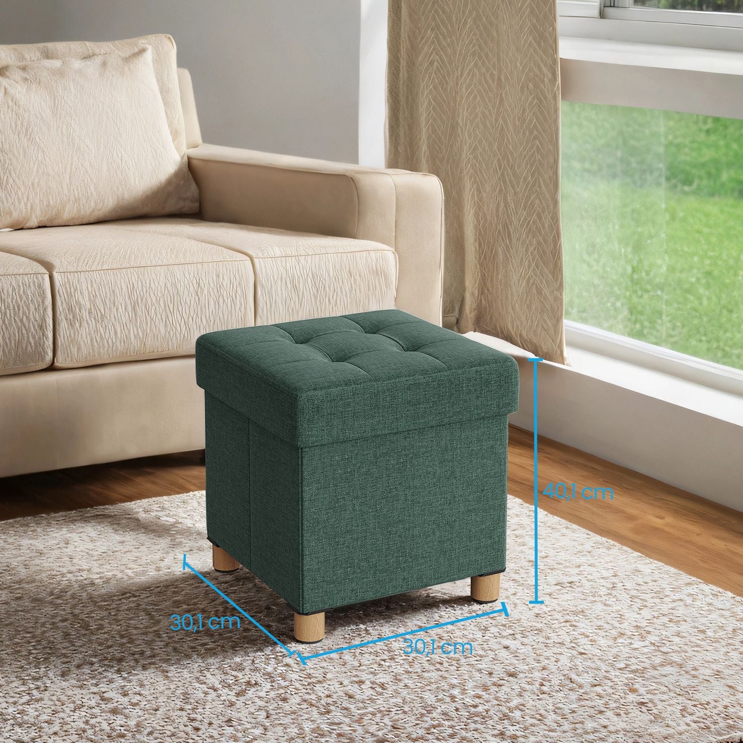 Sitzhocker mit Stauraum, kleine klappbare Sitzbank, 38