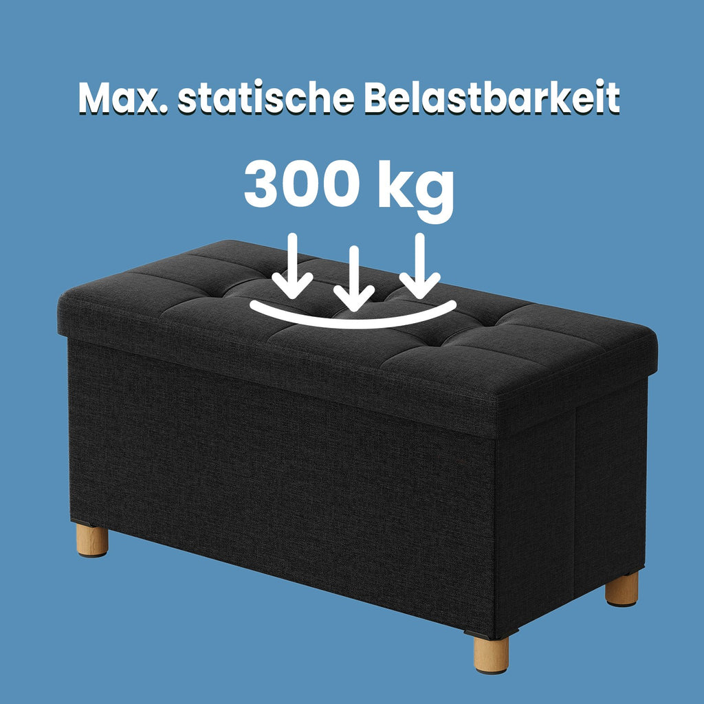 Sitzhocker mit Stauraum, klappbare Sitzbank mit Beinen, Aufbewahrungsbox