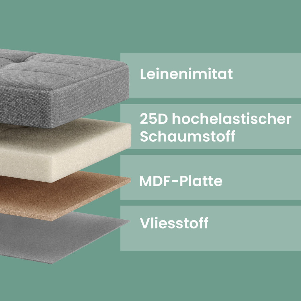 Sitzbank mit Stauraum, klappbares Design, Fußbank mit Beinen
