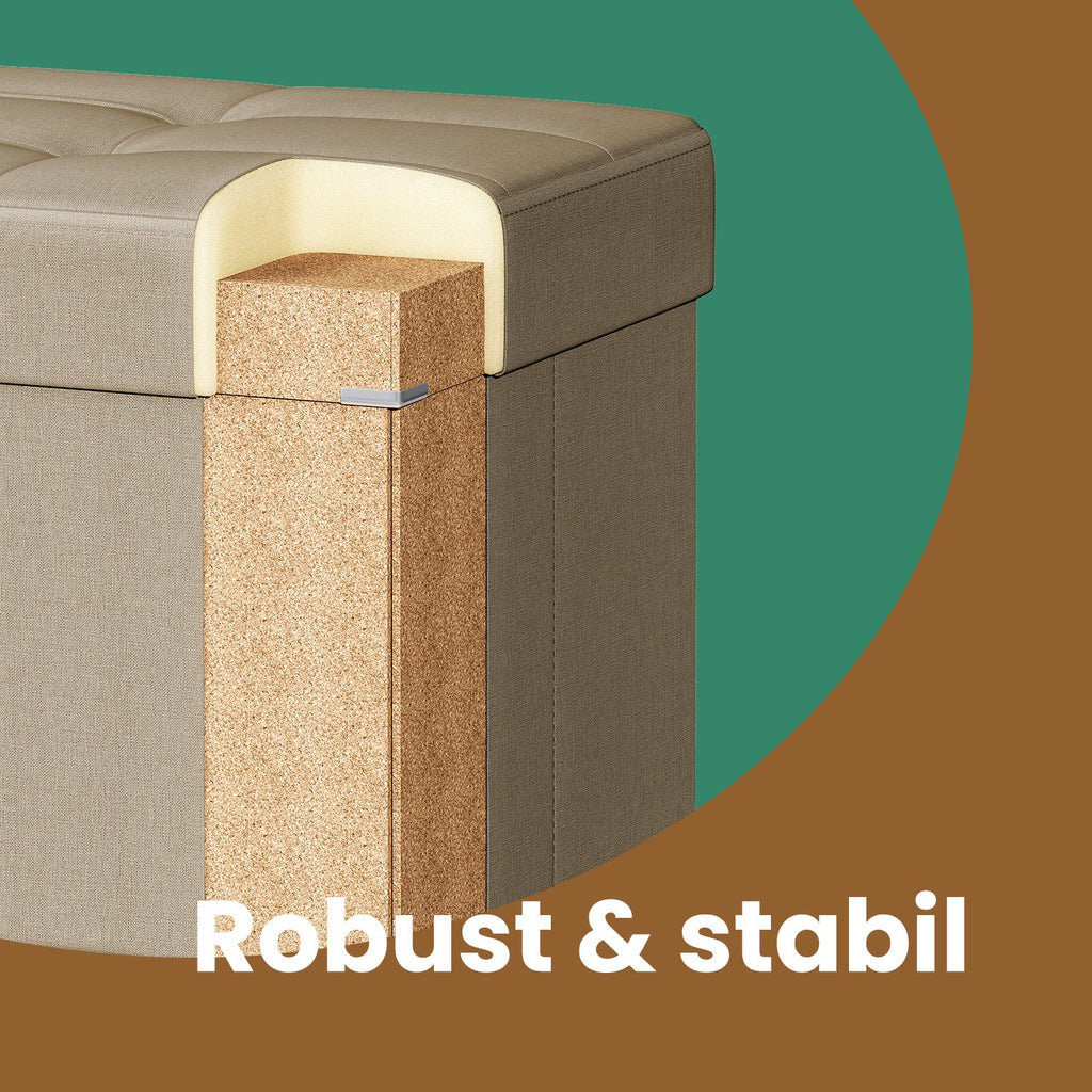 Sitzhocker, klappbare Sitzbank mit Stauraum, Beinen