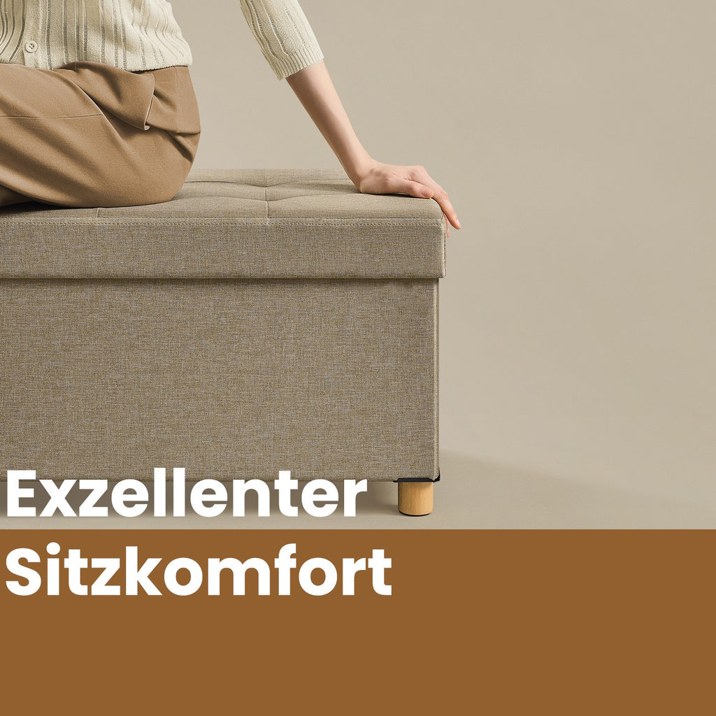 Sitzhocker, klappbare Sitzbank mit Stauraum, Beinen