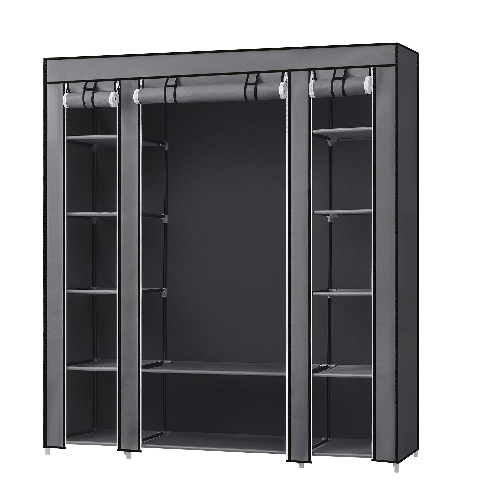 Kleiderschrank, Stoffschrank, mit Überzug aus Vliesstoff, mit Kleiderstange