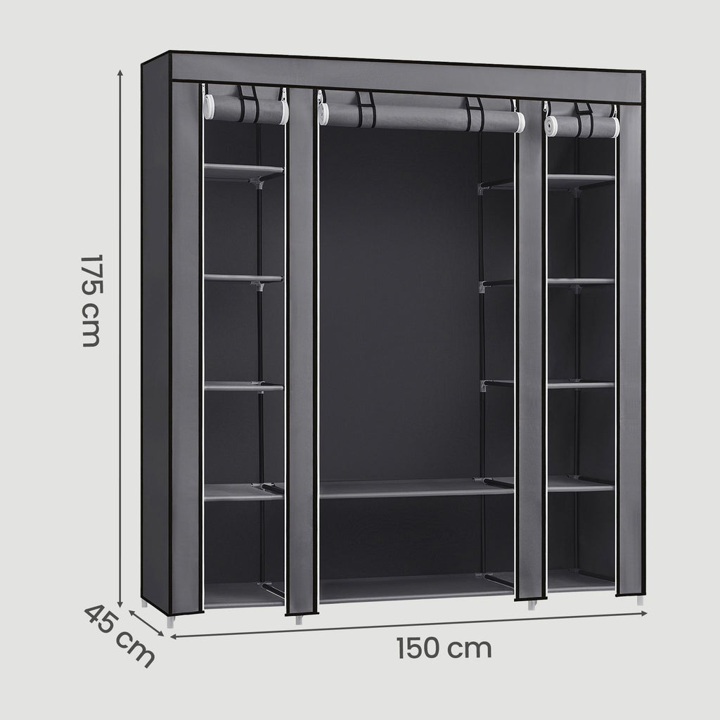 Kleiderschrank, Stoffschrank, mit Überzug aus Vliesstoff, mit Kleiderstange