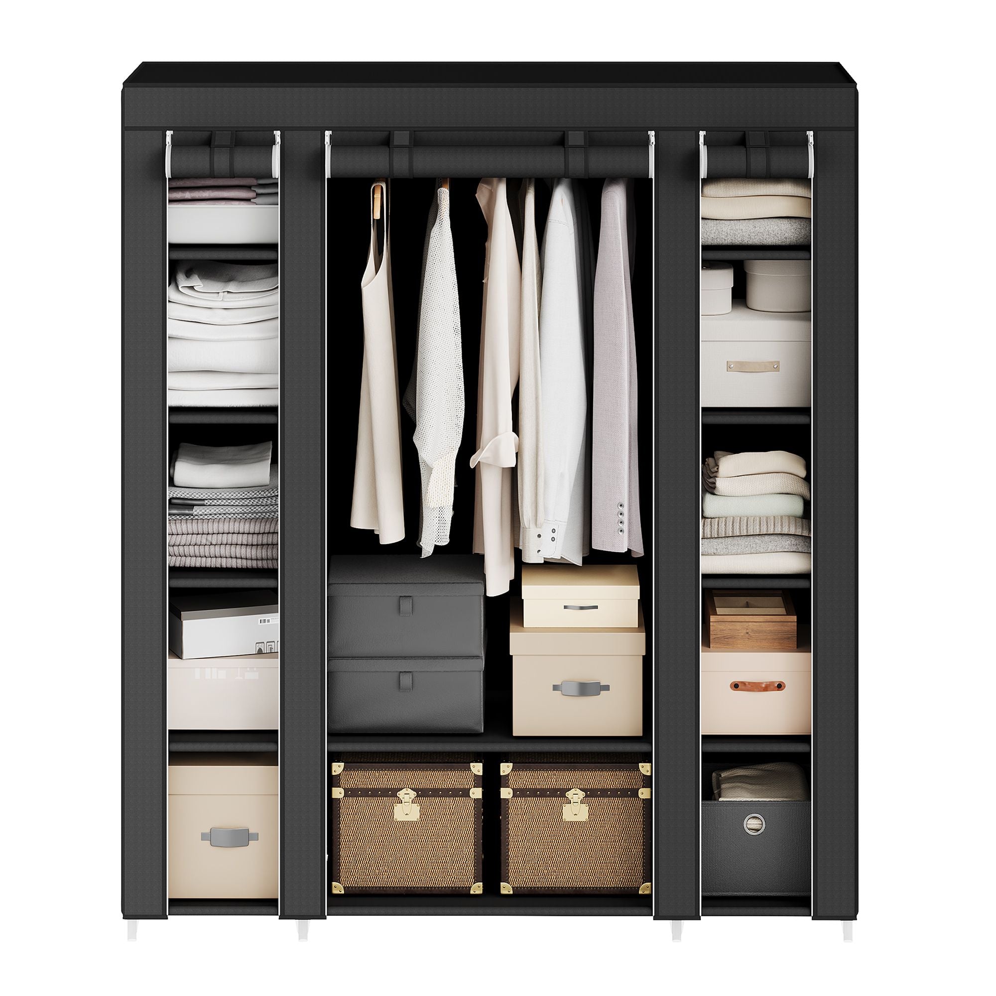 Kleiderschrank, Stoffschrank, mit Überzug aus Vliesstoff