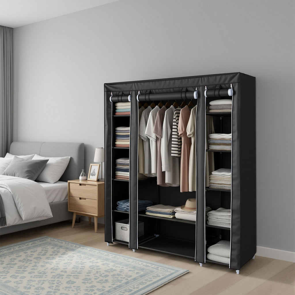 Kleiderschrank, Stoffschrank, mit Überzug aus Vliesstoff