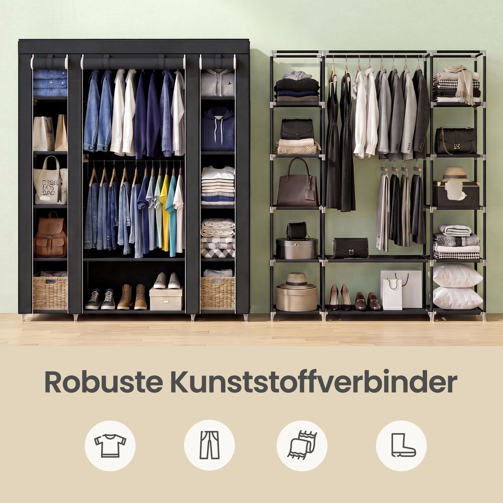 Kleiderschrank, Stoffschrank, mit Überzug aus Vliesstoff