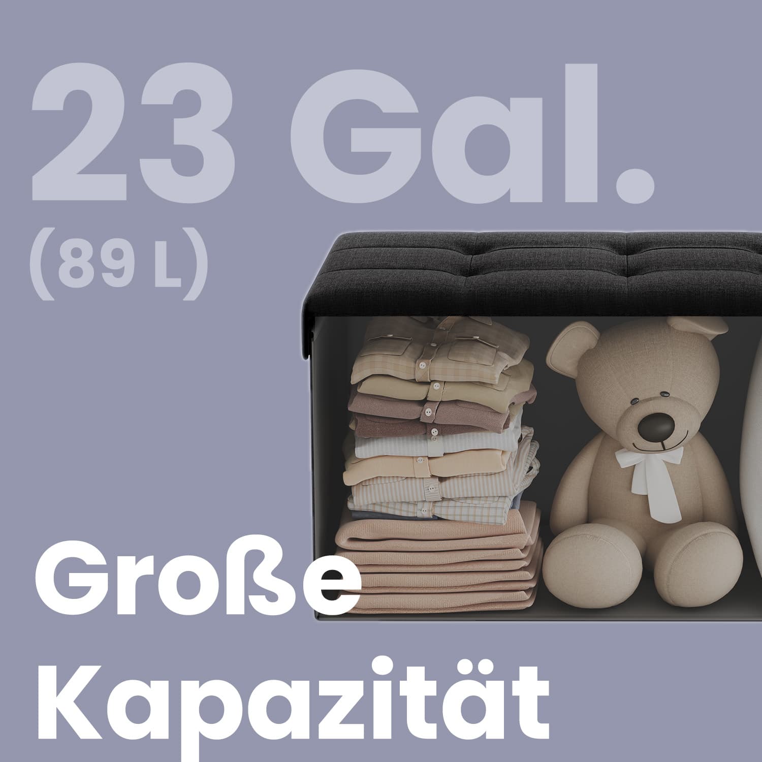 Sitzbank mit Stauraum, 38 x 76 x 38 cm, Sitztruhe
