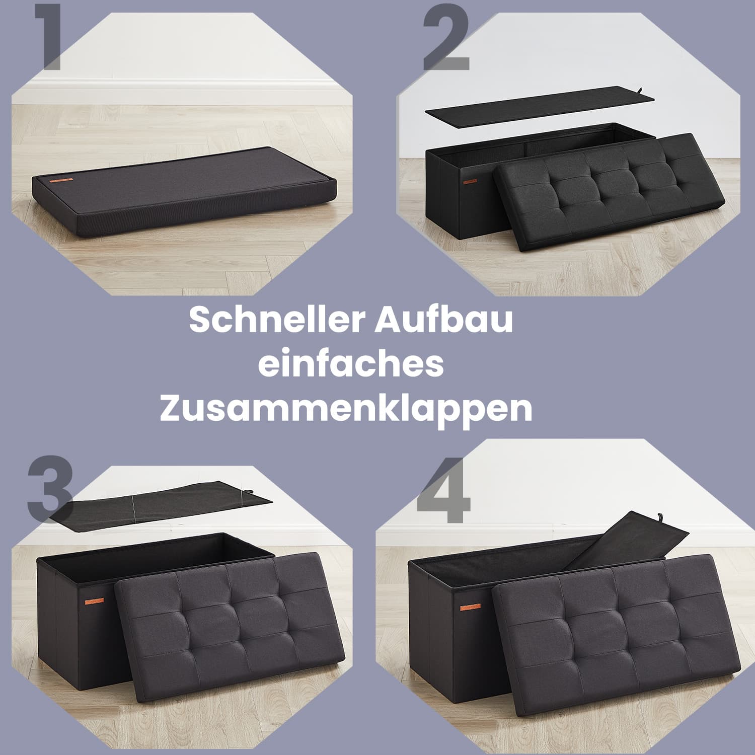 Sitzbank mit Stauraum, 38 x 76 x 38 cm, Sitztruhe