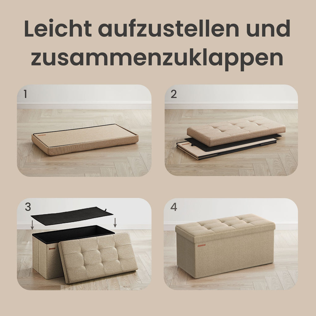 Sitzbank mit Stauraum schwarz