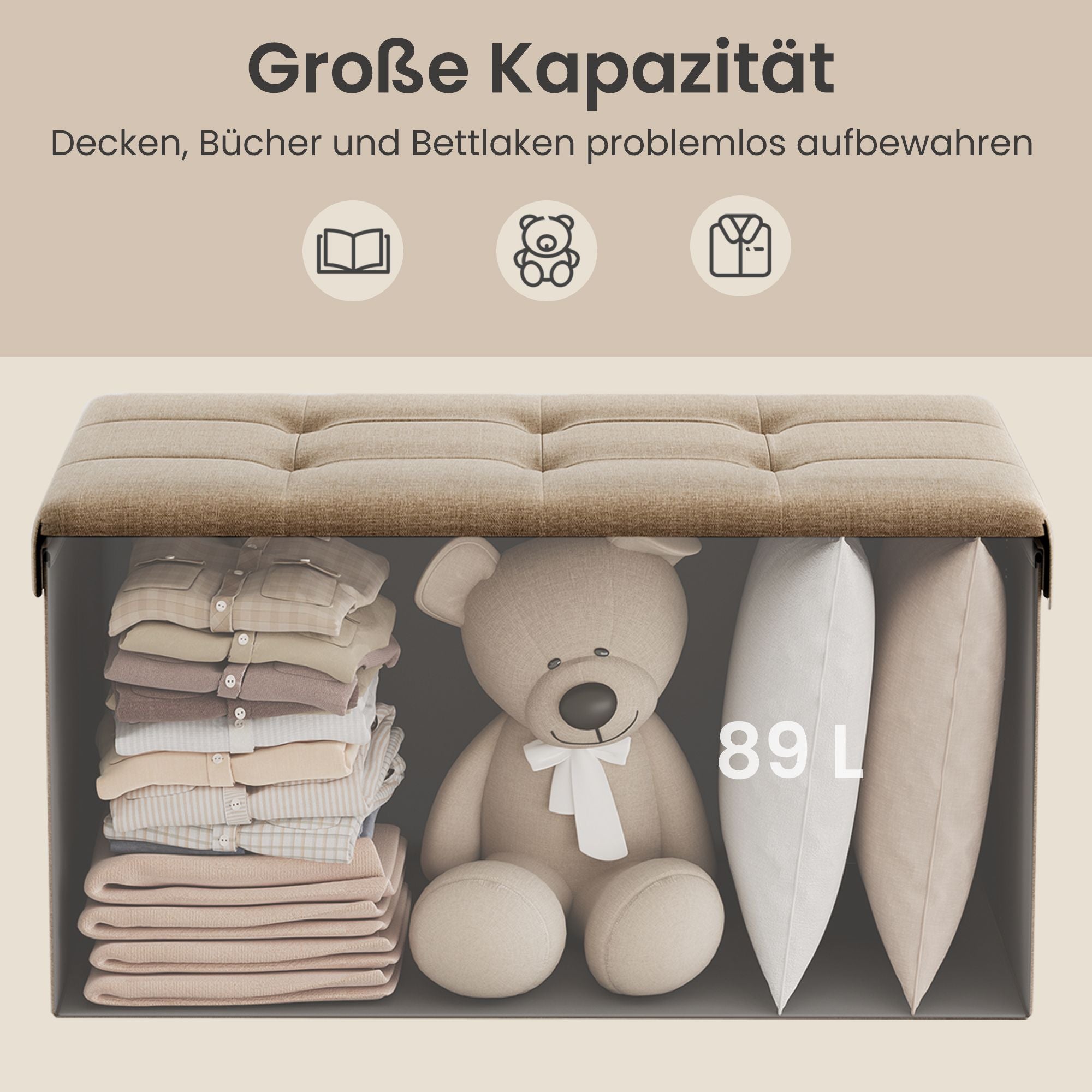 Sitzbank mit Stauraum schwarz