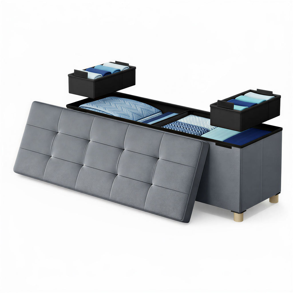 Sitzhocker Sitzbank  mit Stauraum, 38 x 110 x 40 cm, Sitztruhe mit Deckel