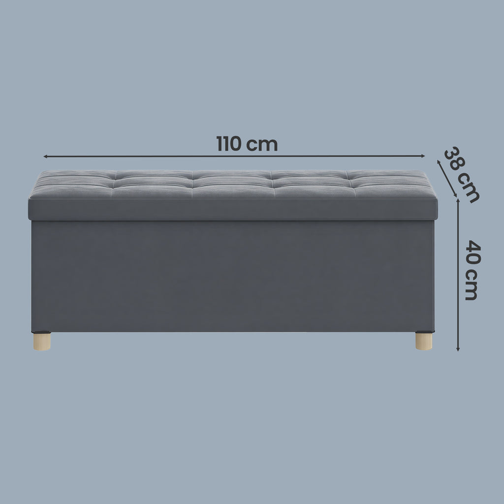 Sitzhocker Sitzbank  mit Stauraum, 38 x 110 x 40 cm, Sitztruhe mit Deckel