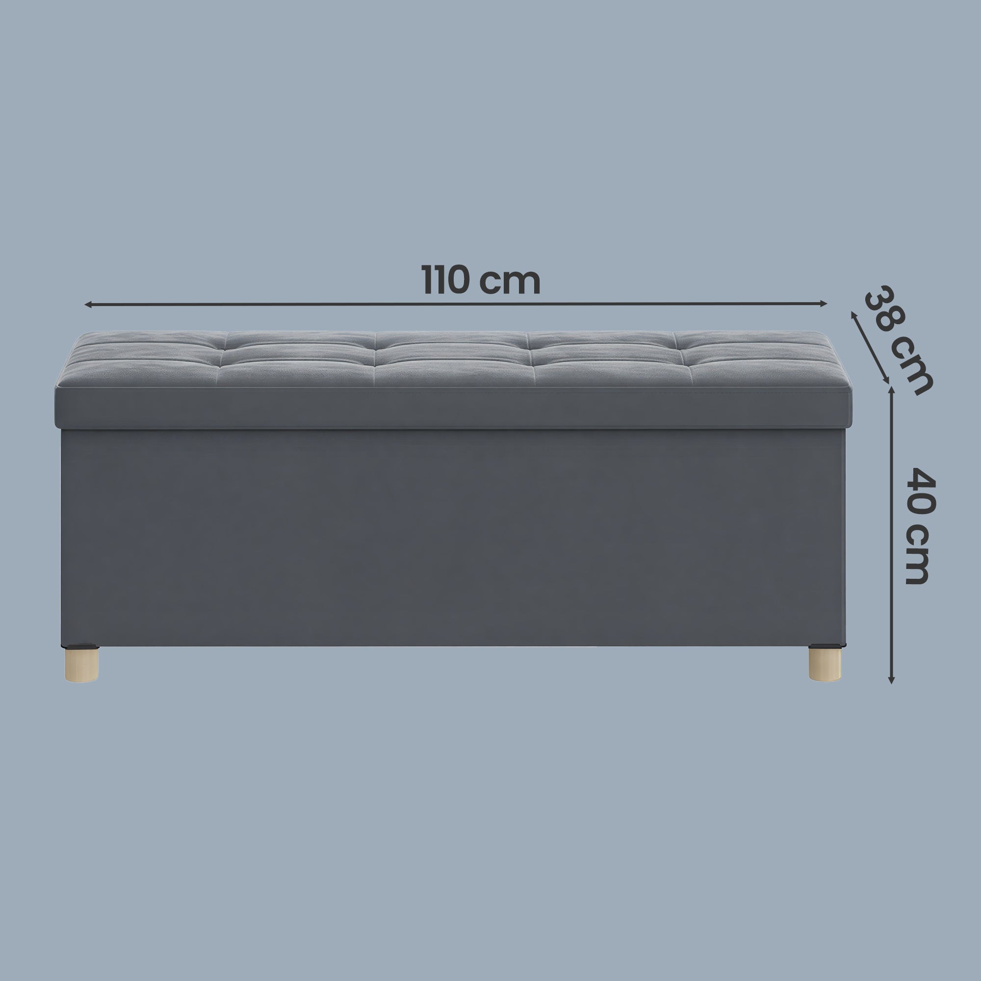 Sitzhocker Sitzbank  mit Stauraum, 38 x 110 x 40 cm, Sitztruhe mit Deckel