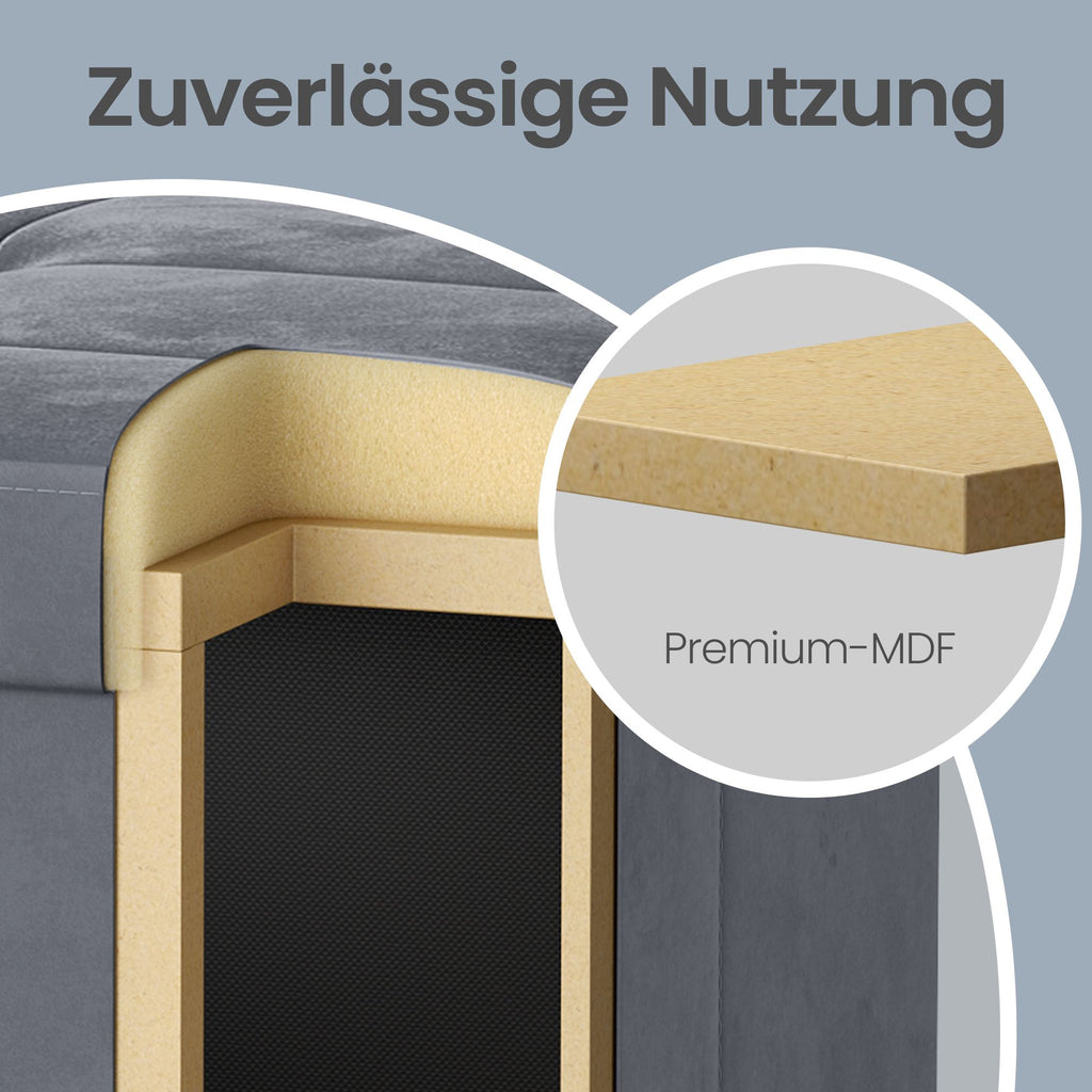 Sitzhocker Sitzbank  mit Stauraum, 38 x 110 x 40 cm, Sitztruhe mit Deckel
