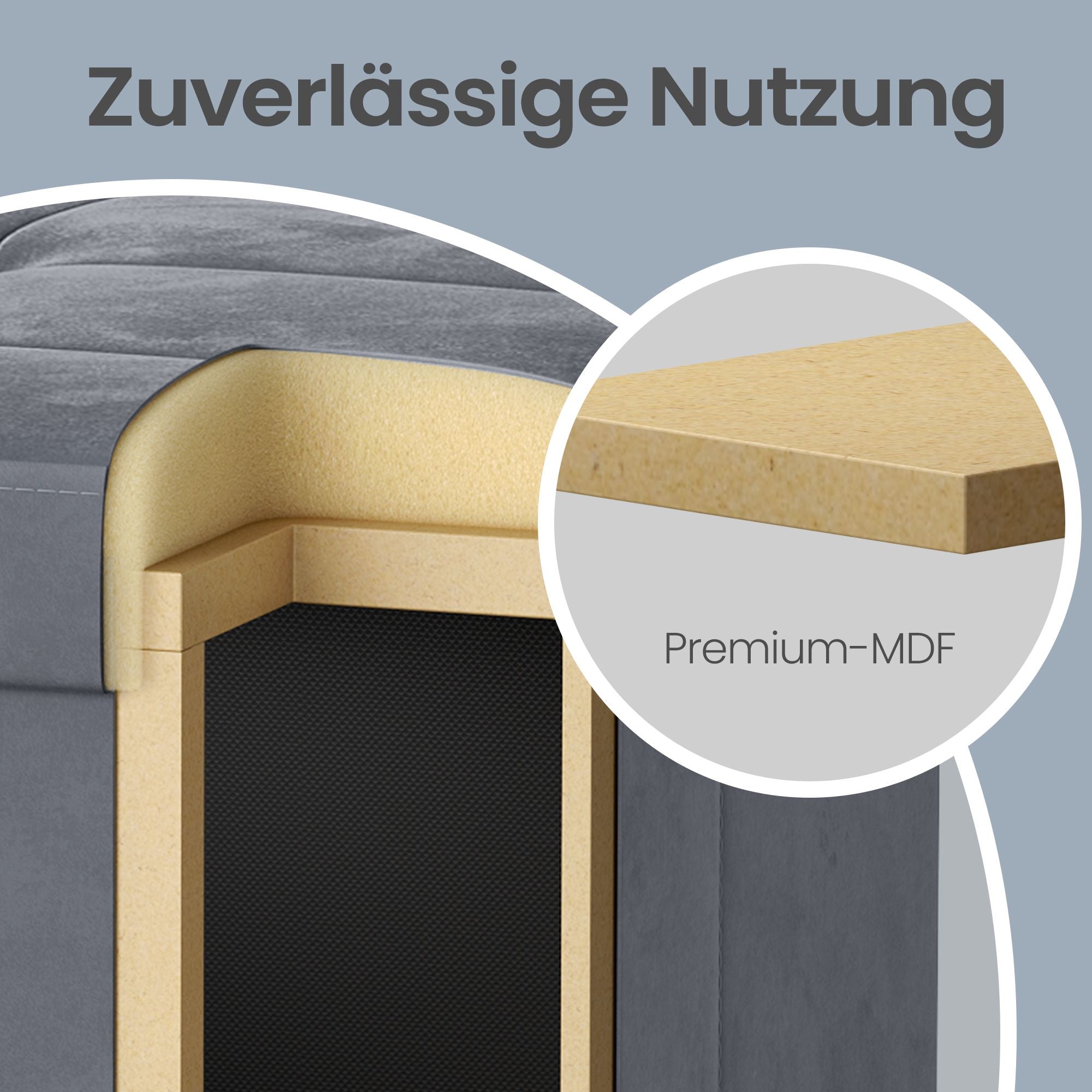 Sitzhocker Sitzbank  mit Stauraum, 38 x 110 x 40 cm, Sitztruhe mit Deckel
