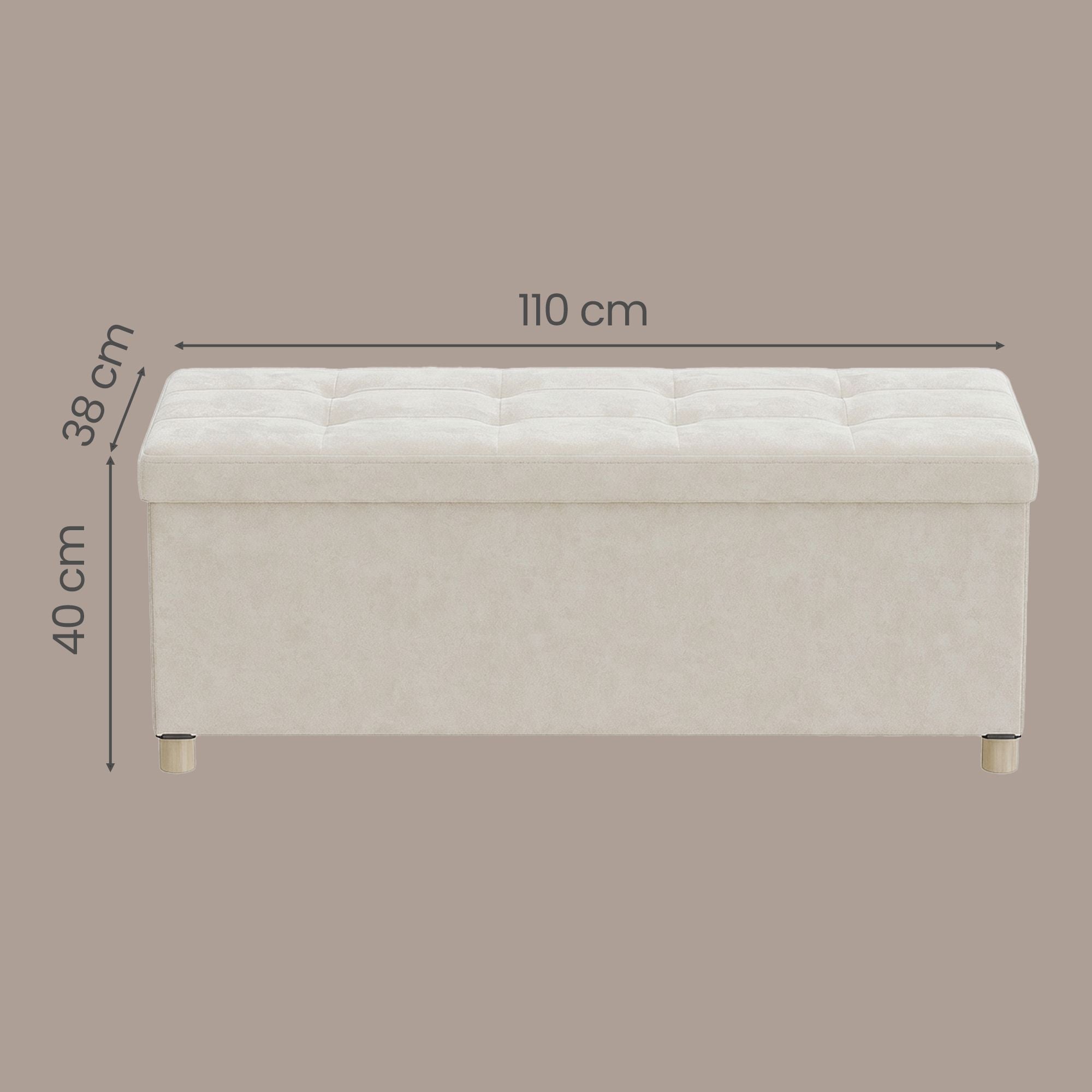 Sitzhocker, Sitzbank  mit Stauraum, 38 x 110 x 40 cm