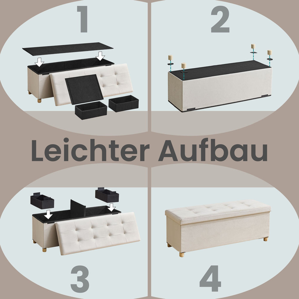 Sitzhocker, Sitzbank  mit Stauraum, 38 x 110 x 40 cm