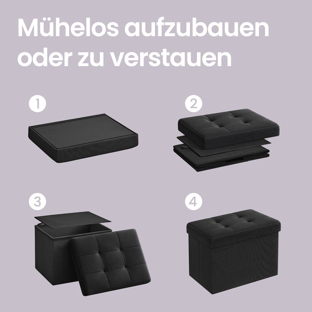Sitzhocker, Hocker mit Stauraum, bis 130 kg belastbar