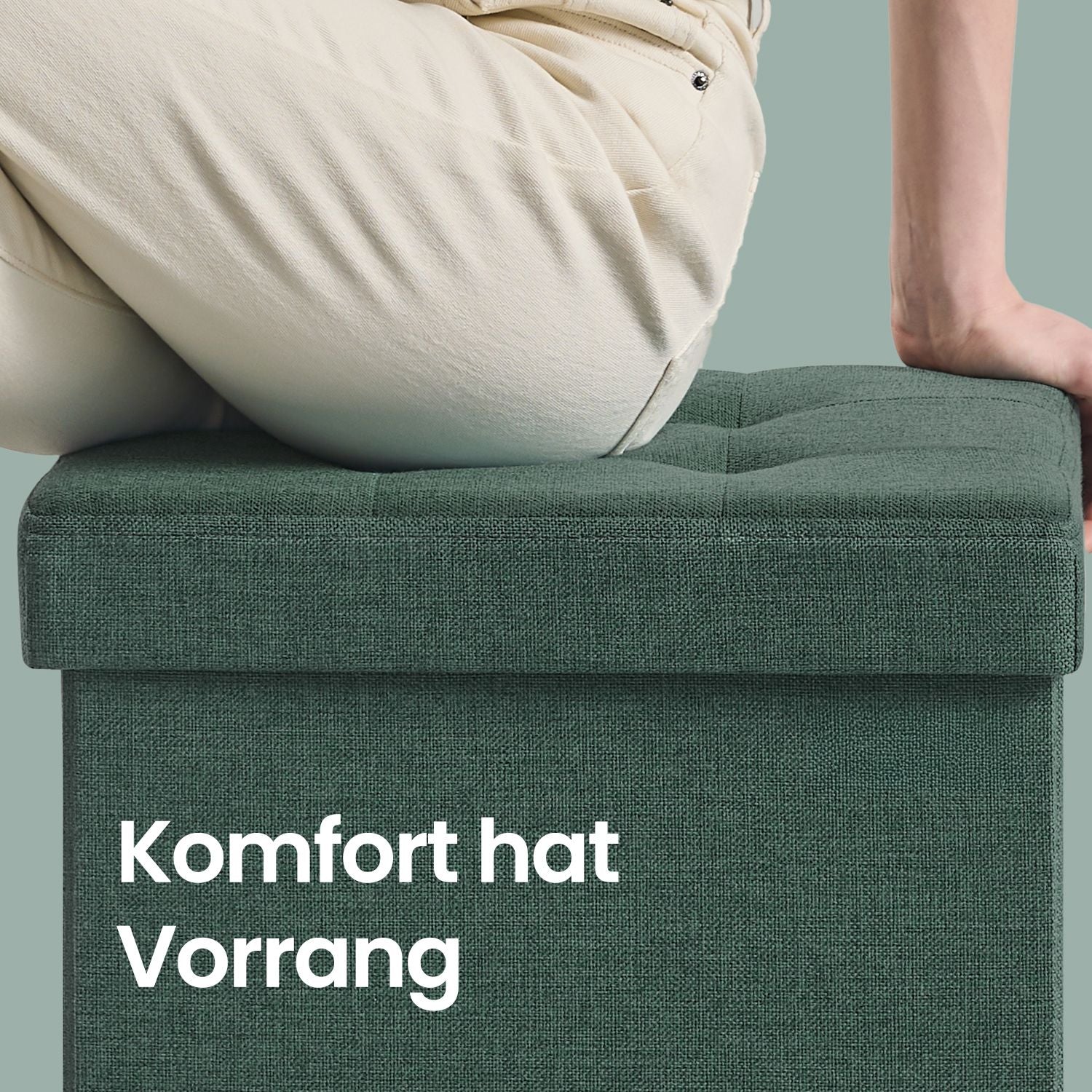 Sitzhocker, Hocker mit Stauraum, bis 130 kg belastbar