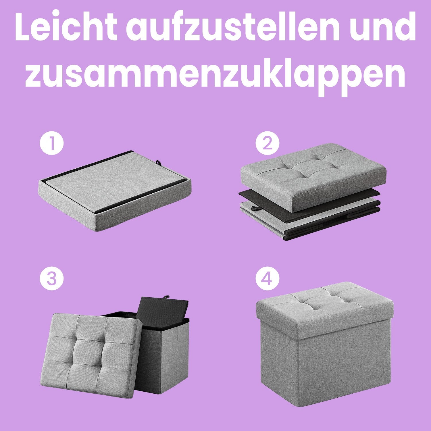 Sitzhocker, Sitzbank mit Stauraum, 31 x 41 cm