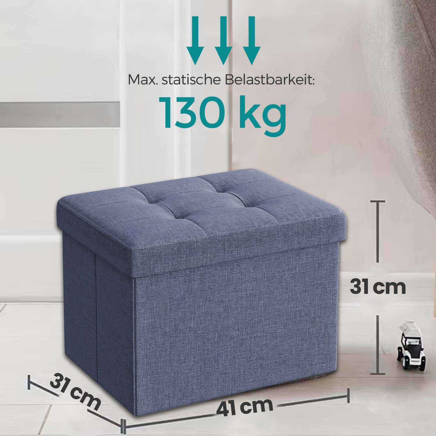 Sitzhocker, Sitzbank mit Stauraum, 31 x 41 cm