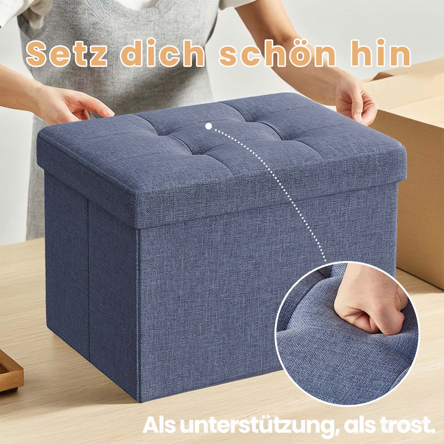 Sitzhocker, Sitzbank mit Stauraum, 31 x 41 cm