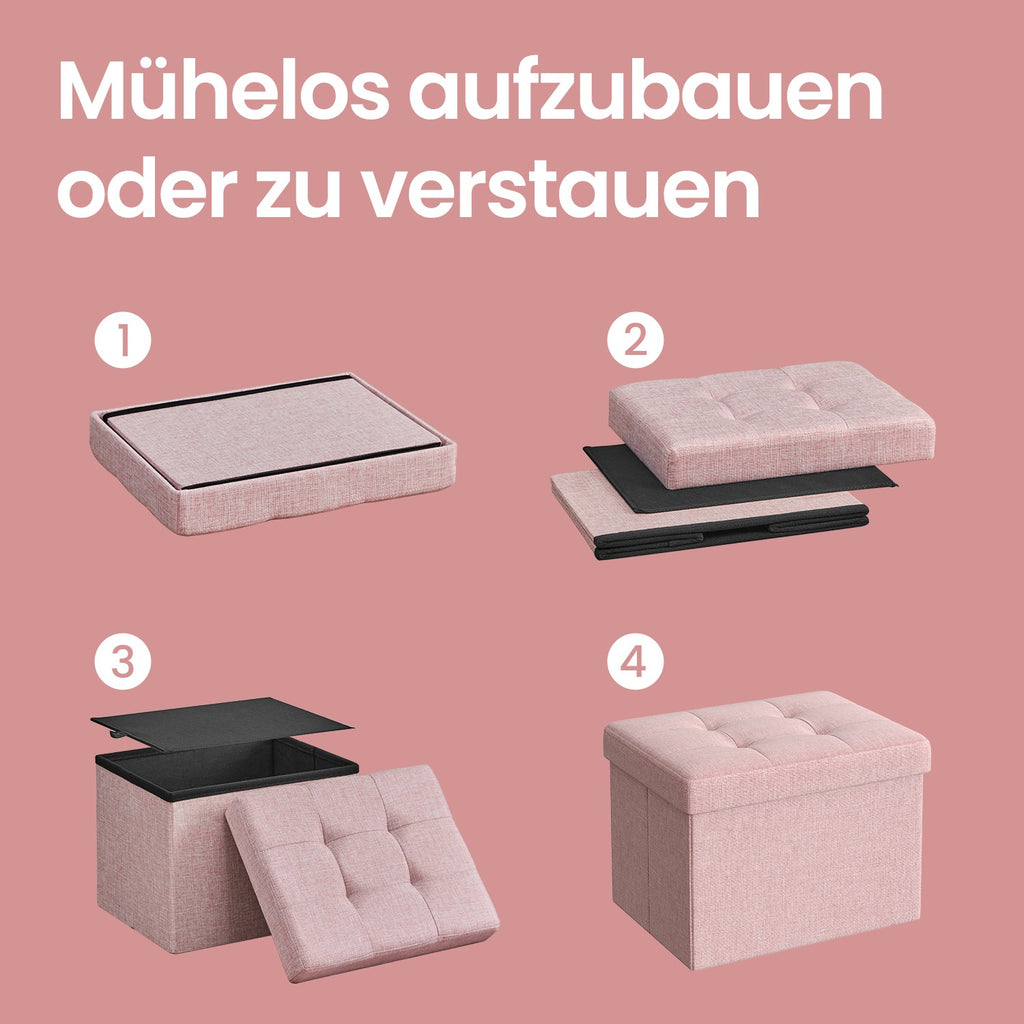 Sitzhocker, Hocker mit Stauraum, bis 130 kg belastbar