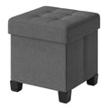Sitzhocker mit Stauraum, kleine klappbare Sitzbank, 38 x 38 x 40 cm
