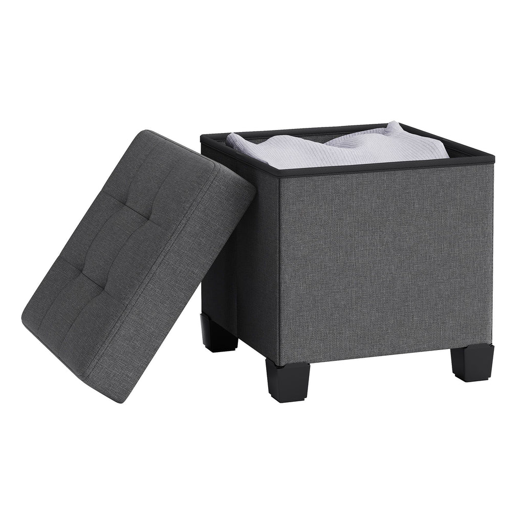 Sitzhocker mit Stauraum, kleine klappbare Sitzbank, 38 x 38 x 40 cm