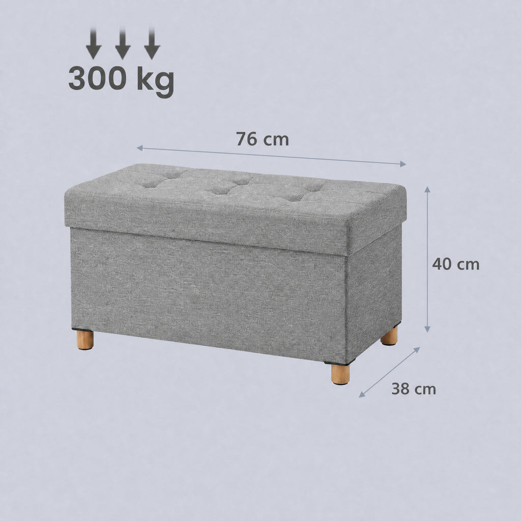 Sitzhocker mit Stauraum, klappbare Sitzbank mit Beinen, Aufbewahrungsbox