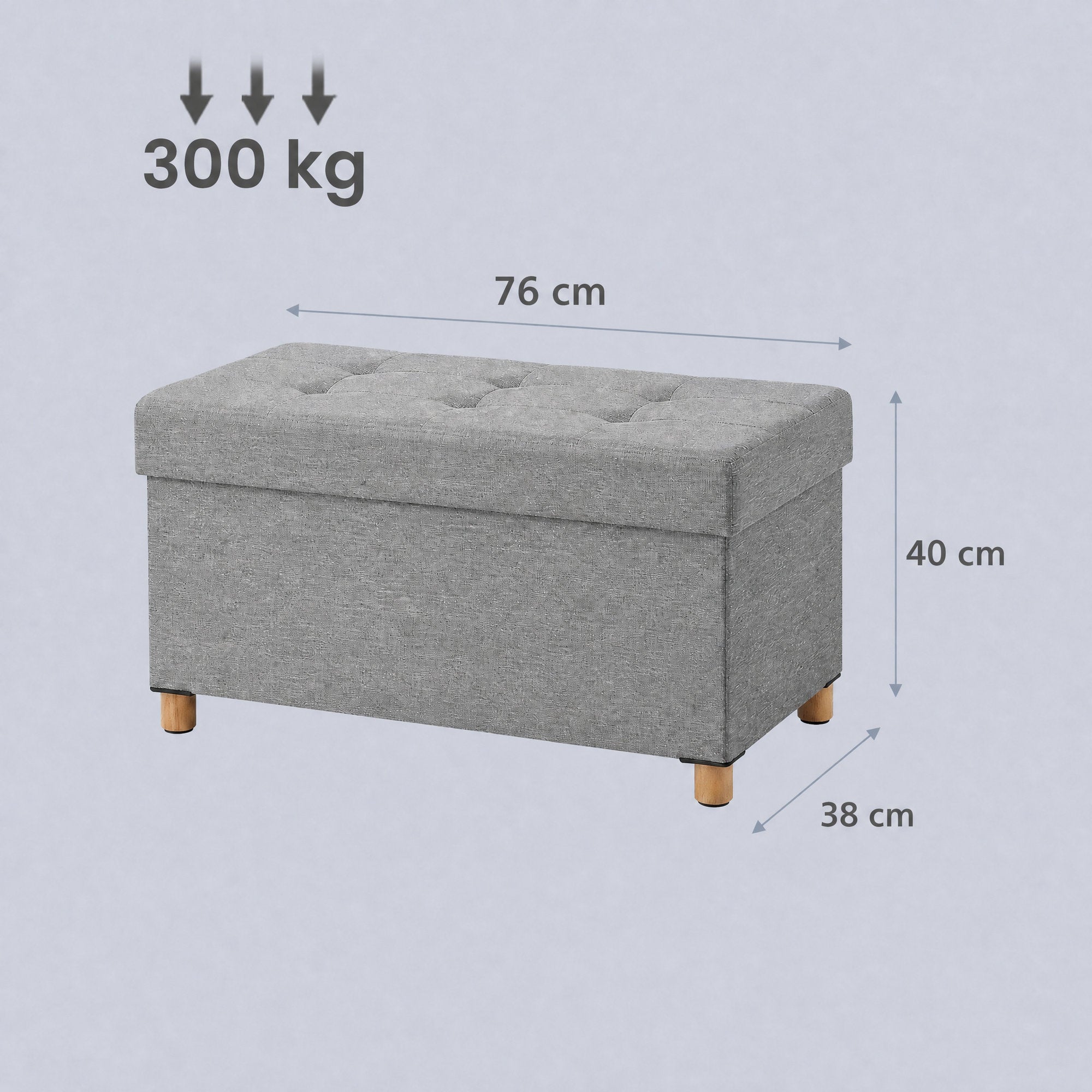 Sitzhocker mit Stauraum, klappbare Sitzbank mit Beinen, Aufbewahrungsbox