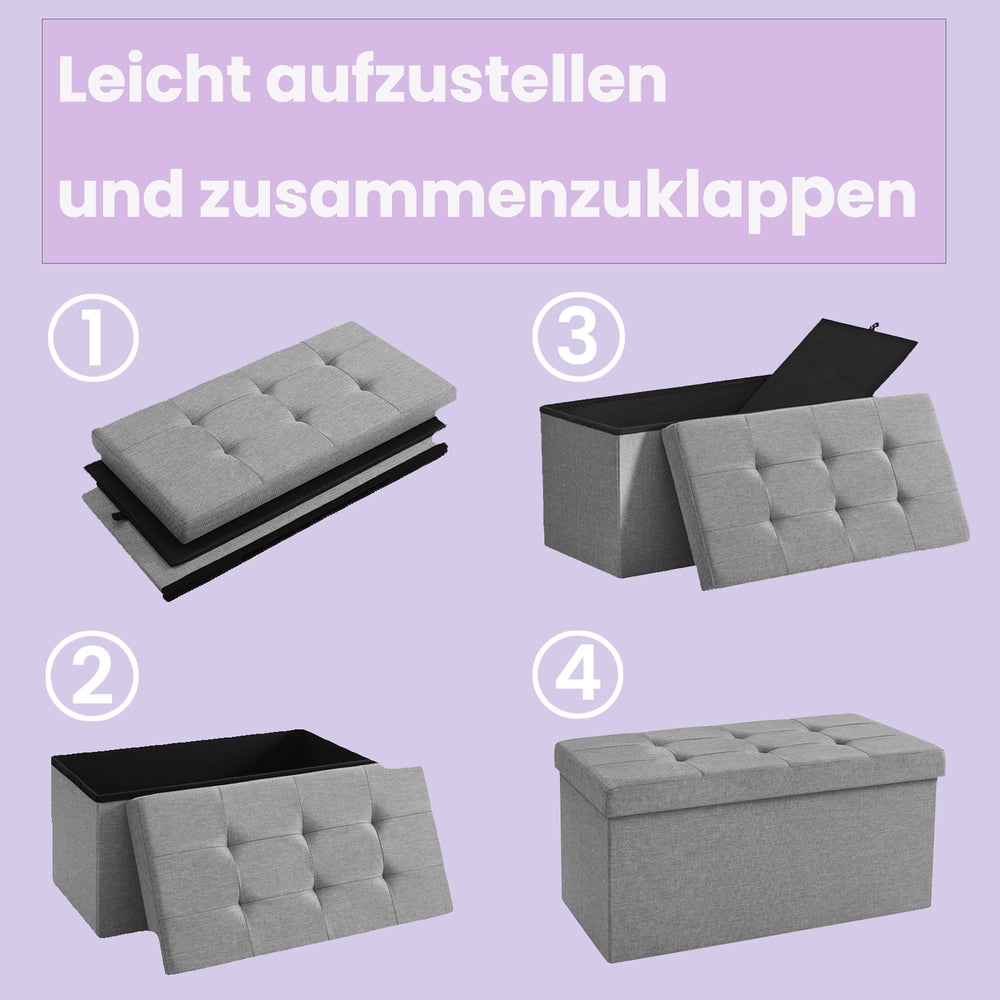 Sitzbank mit Stauraum, 38 x 76 x 38 cm, Sitztruhe