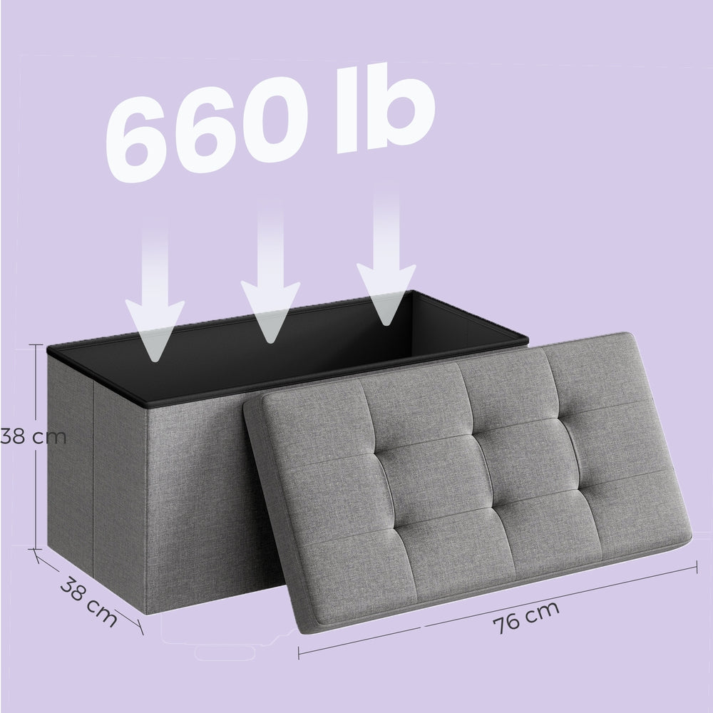 Sitzbank mit Stauraum, 38 x 76 x 38 cm, Sitztruhe