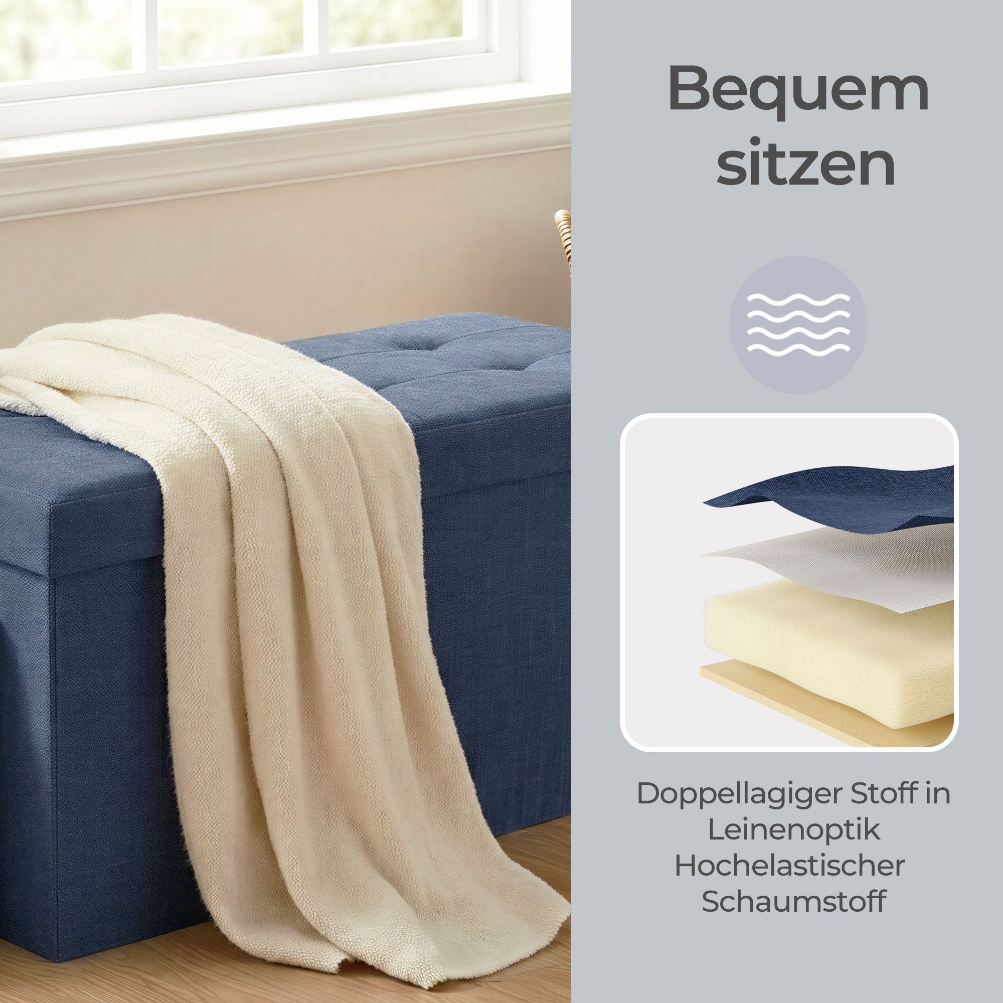 Sitzbank mit Stauraum, Sitztruhe, Bettbank
