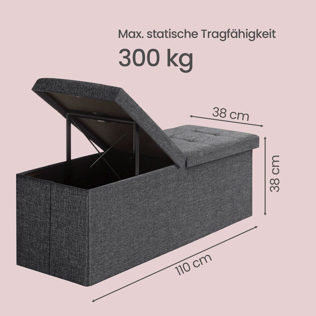Sitzbank mit Stauraum, klappbare Sitztruhe, Aufbewahrungsbox